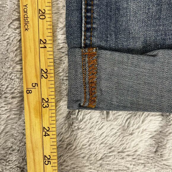 SO Jeans Women 7 Skinny Distressed Dark Wash Cuffed Denim Mid Rise Casual Boho - Picture 10 of 11